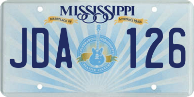 MS license plate JDA126