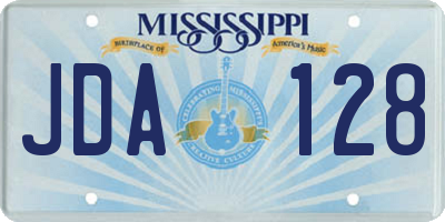 MS license plate JDA128