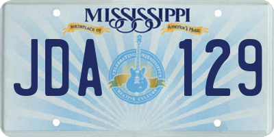 MS license plate JDA129