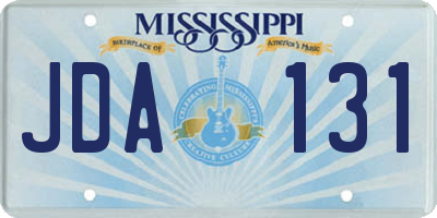 MS license plate JDA131