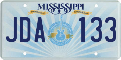 MS license plate JDA133