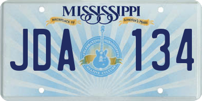 MS license plate JDA134