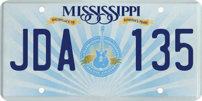 MS license plate JDA135