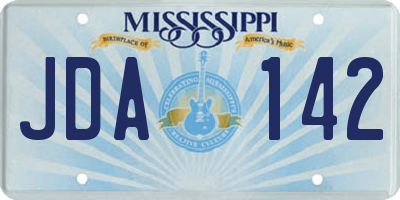 MS license plate JDA142