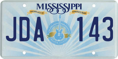 MS license plate JDA143