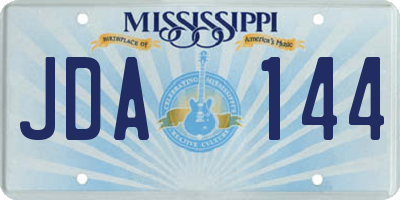 MS license plate JDA144