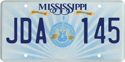 MS license plate JDA145