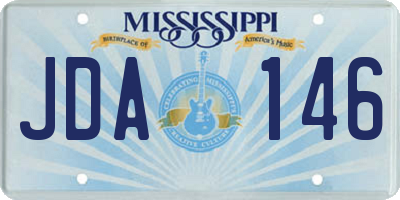 MS license plate JDA146