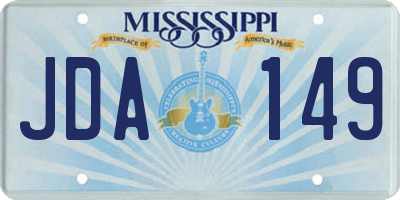 MS license plate JDA149