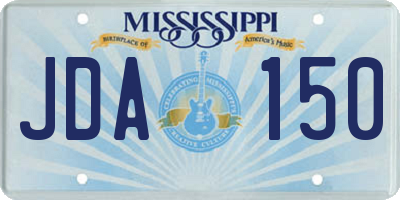 MS license plate JDA150