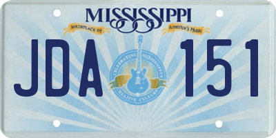 MS license plate JDA151