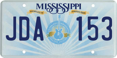 MS license plate JDA153