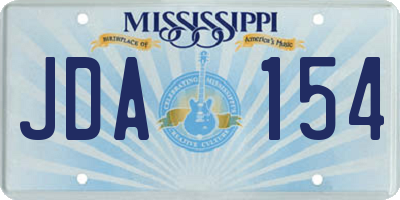 MS license plate JDA154