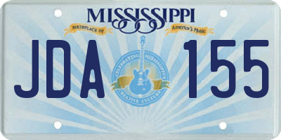 MS license plate JDA155