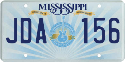 MS license plate JDA156