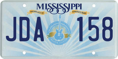 MS license plate JDA158