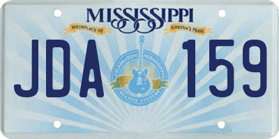 MS license plate JDA159