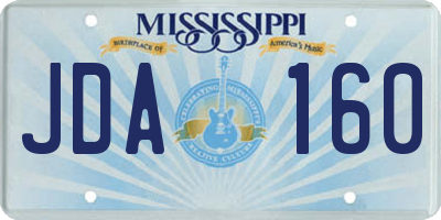 MS license plate JDA160