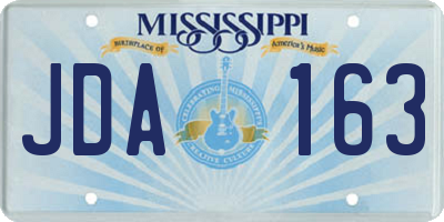 MS license plate JDA163