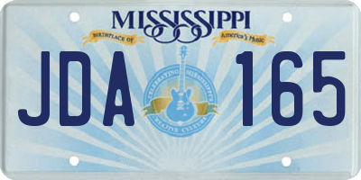 MS license plate JDA165