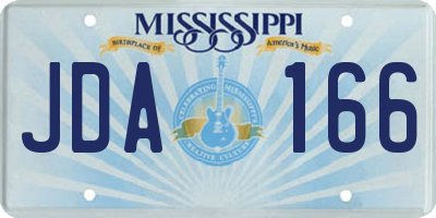 MS license plate JDA166