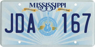 MS license plate JDA167