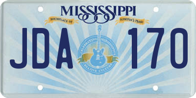MS license plate JDA170