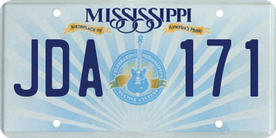 MS license plate JDA171
