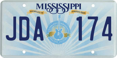 MS license plate JDA174