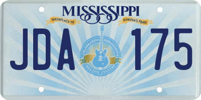 MS license plate JDA175