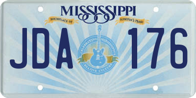 MS license plate JDA176