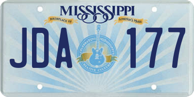 MS license plate JDA177