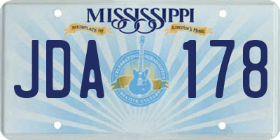 MS license plate JDA178