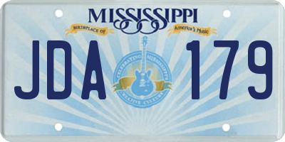 MS license plate JDA179