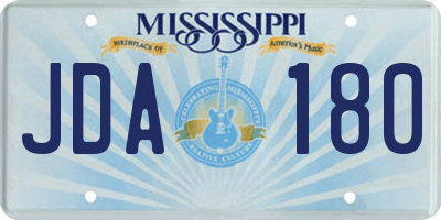 MS license plate JDA180