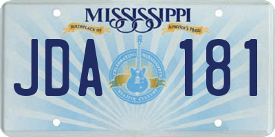 MS license plate JDA181