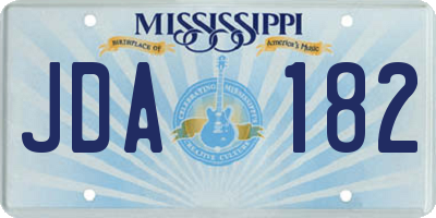 MS license plate JDA182