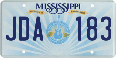 MS license plate JDA183