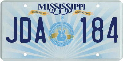 MS license plate JDA184