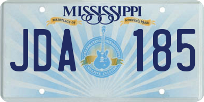 MS license plate JDA185