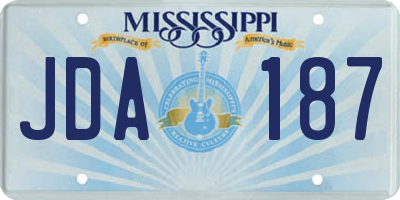 MS license plate JDA187
