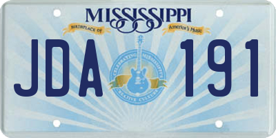 MS license plate JDA191