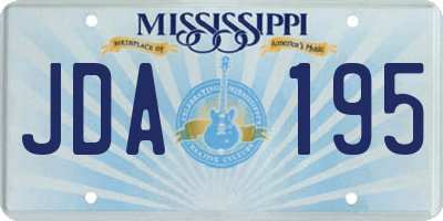 MS license plate JDA195