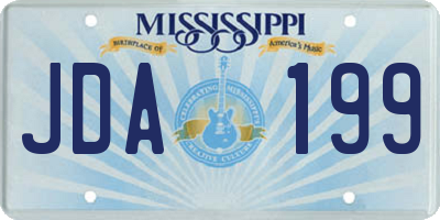 MS license plate JDA199