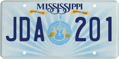 MS license plate JDA201