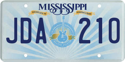 MS license plate JDA210