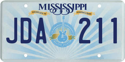 MS license plate JDA211