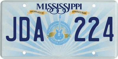 MS license plate JDA224