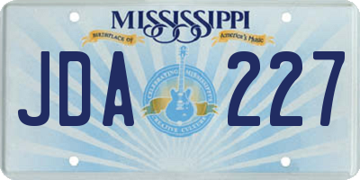 MS license plate JDA227