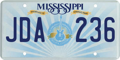 MS license plate JDA236